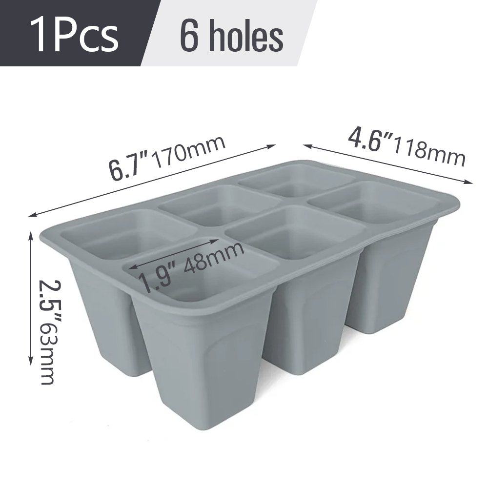 Plantes d'intérieur en silicone pour jardin, cadres de plantes, démarrage de l'escalade, pots de pépinière de semis, conteneur de propagation, boîte de culture de germination, 4 cellules, 6/12 cellules: green