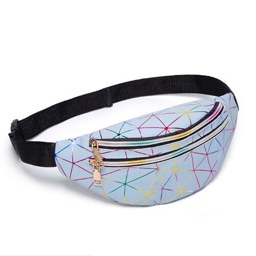 Mode Vrouwen Fanny Pack Holografische Riem Taille Bag Lady Meisjes Hologram Reizen Schouder Borst Bag Party Hip Bum Bag Taille packs: Blauw