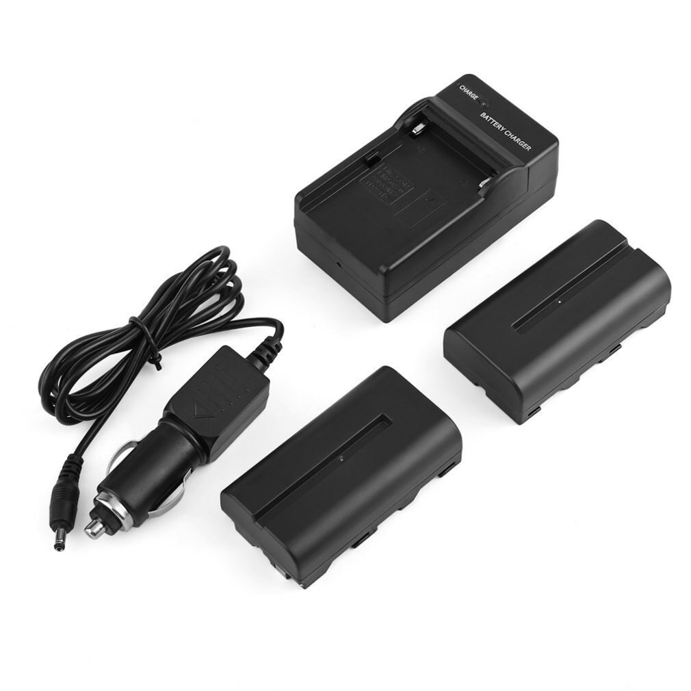Decodificação completa bateria recarregável da câmera 2500mah + fold-out carregador de viagem com linha de carregamento do carro para NP-F550/570