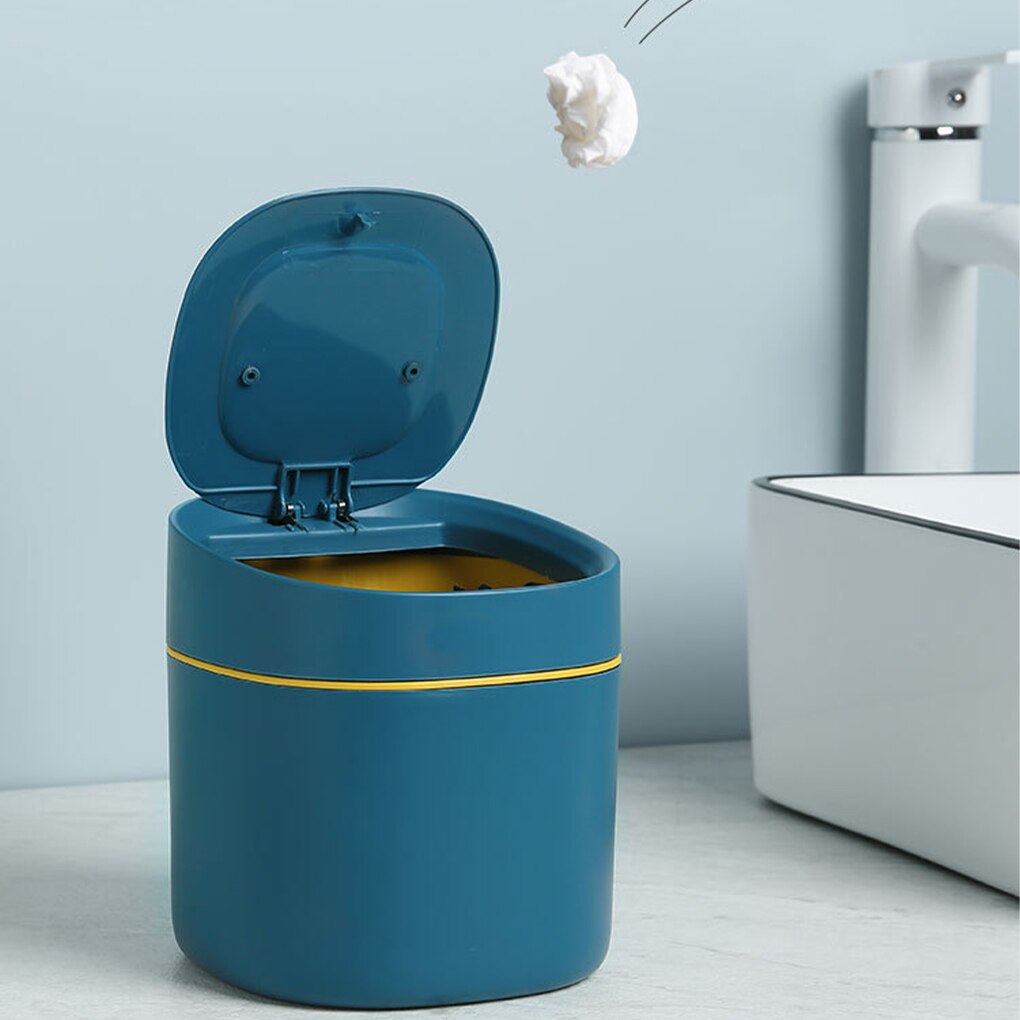 Desktop Trash Can 4L Garbage Storage Waste Bin Bucket Living Room Table Dustbins Portable Pencil Container Organizer