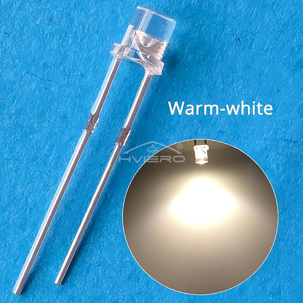 100X F3 3mm 2pins Flat head Bright LED Decoration Bulb White Red Yellow Blue Water Clear Wide Angle Light Emitting Diode Lamp: Ivory / 50W