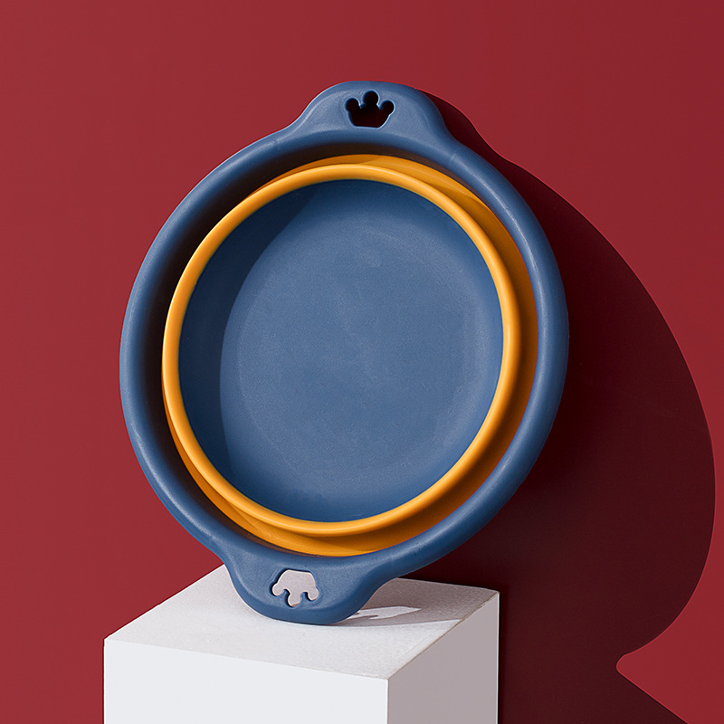 Kokoontaitettava pesuallas kannettava muovi altaat pyykkiallas kestävä kylpyhuone keittiötarvikkeet piknik-siivoustyökalu monikokoinen: Tummansininen