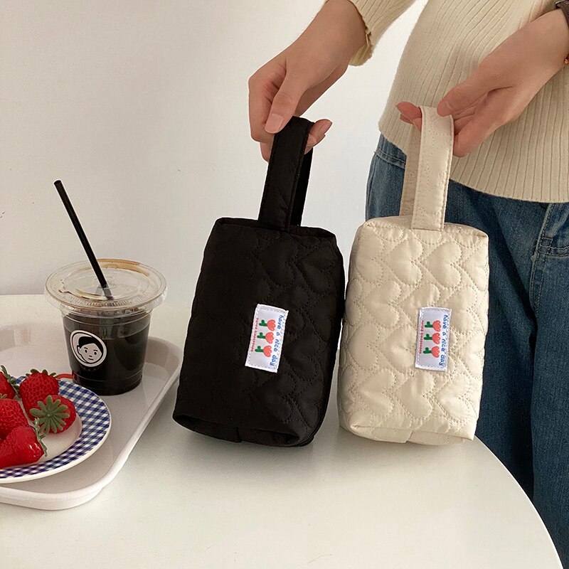 Draagbare Vrouwen Cosmetische Tas Pols Etui Katoen Stof Make-Up Tas Comestics Organisator Opbergtas Travel Toilettas Pouch