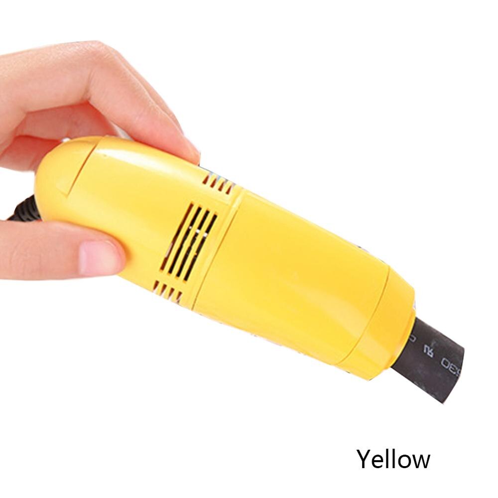 Plastic Mini USB Keyboard Vacuum Cleaner Computer PC Laptop Brush Dust Cleaning Kit For Laptop Desktop Computers Keyboards: Yellow