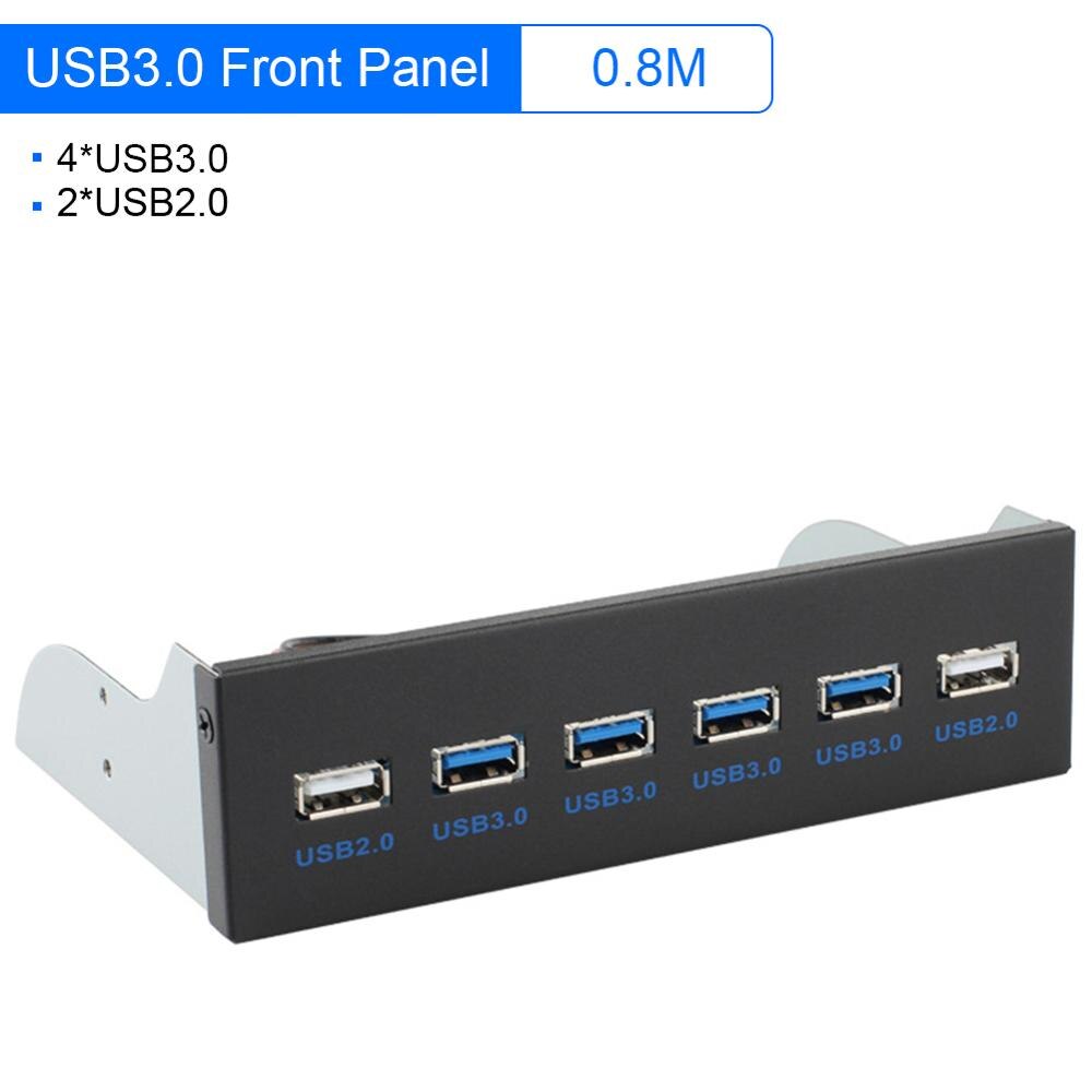 Desktop Chassis Front Panel USB Hub Connector Adapter 2 Port USB 3.0 5.25 inch Computer Case CD ROM Drive Bay Front Panel: 6