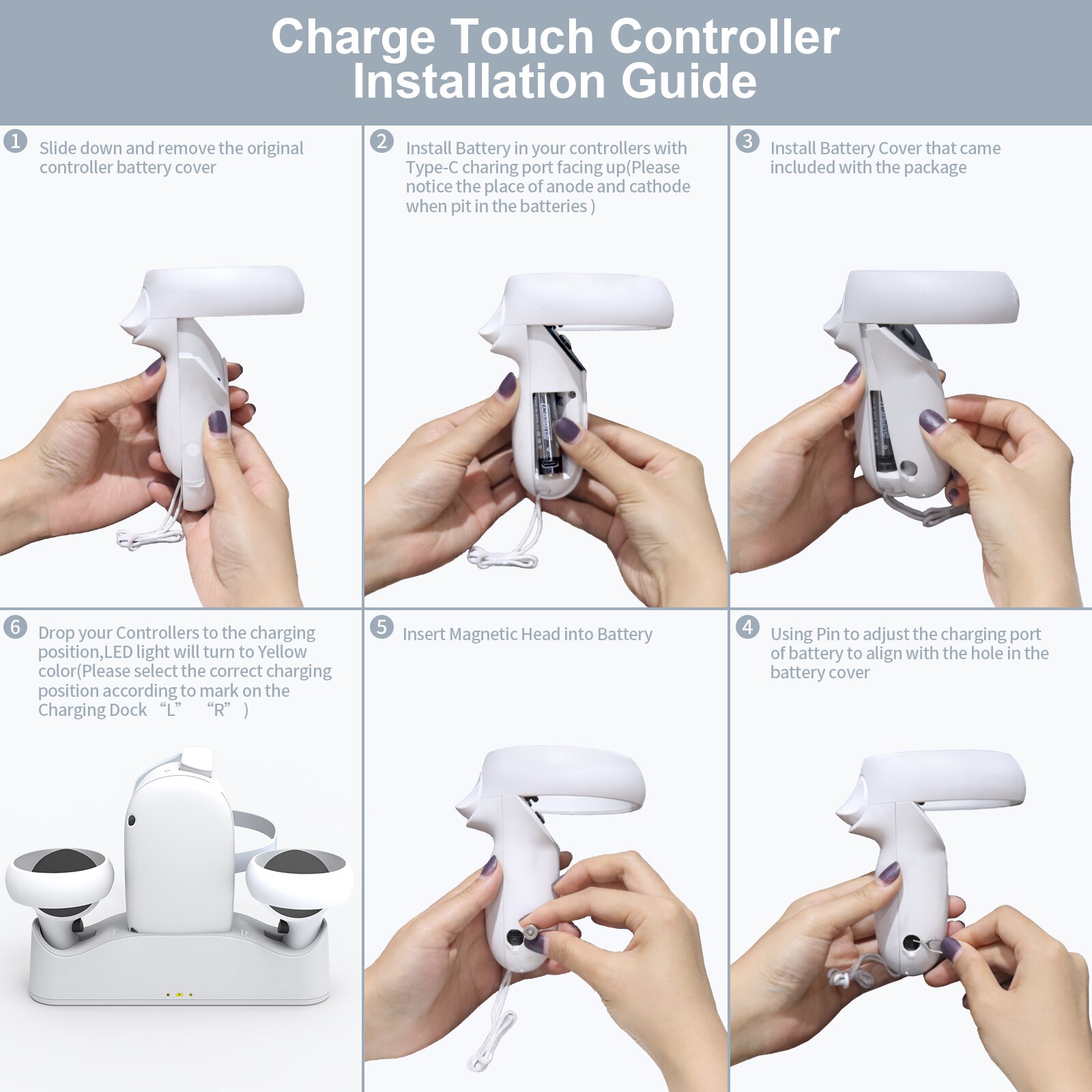 Doppelladestation für 1pc gamepads, oculus quest 2 vr controller, aufbewahrungsmöglichkeit für controller, ladebasis für vr quest 2 zubehör