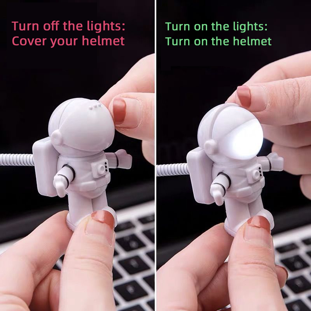 USB Licht Kreative Astronaut LED Flexible Nachtlicht Lesen Tisch Lampe für Laptop PC Notebook