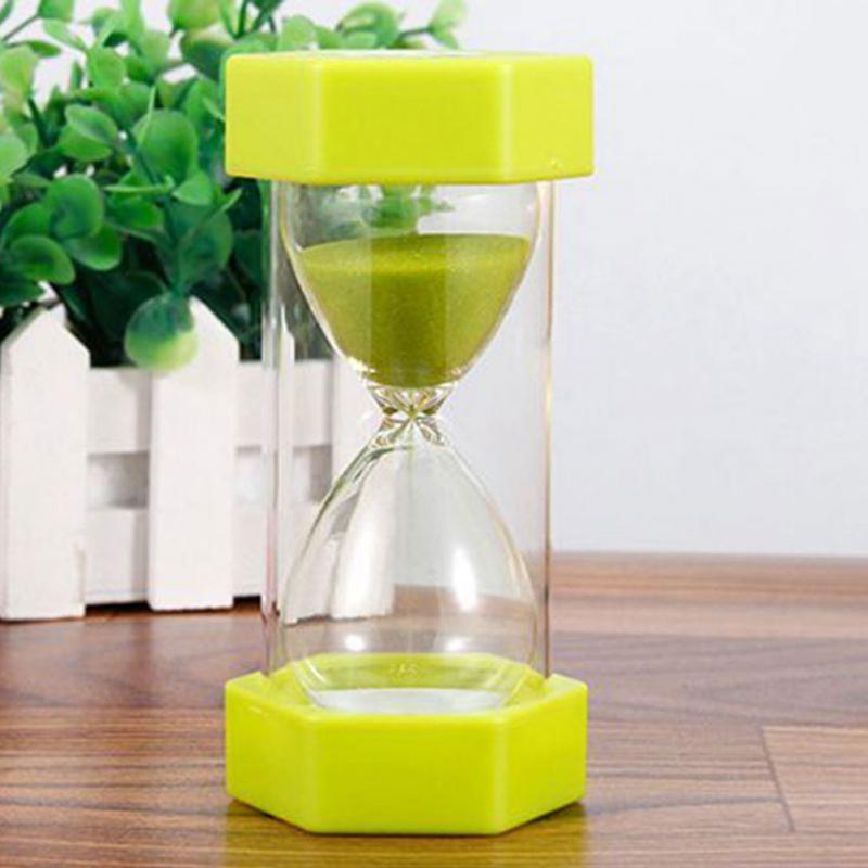 Husstand timeglas 15 minutters sand ur ur plast sandglas 5 10 minutter timer boligindretning tilbehør børn: Græsgrøn / 10 min