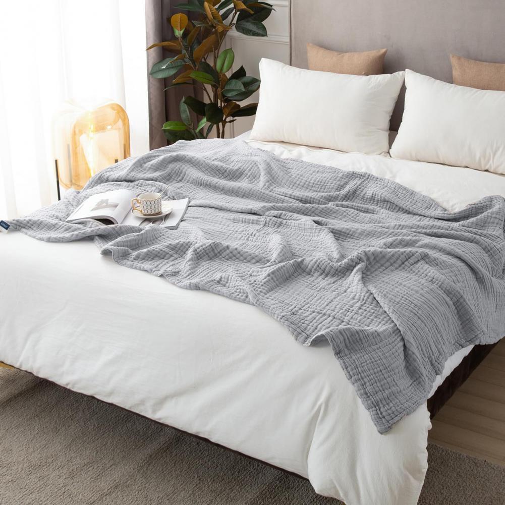 Musselin-Decke, Sommer-Couch-Überwurf, atmungsaktiv, einfarbig, Musselin-Wickel, kuschelige Decke, 2025, Baumwolldecke, gemütlicher Musselin-Wickel