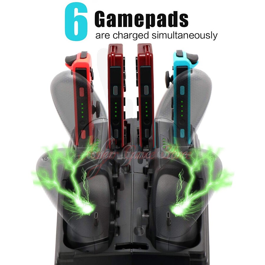 Nintend Switch Charging Dock Station Storage Charger Stand 8 Games