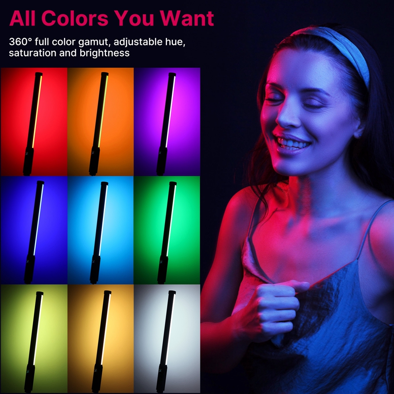 Ulanzi-varita de Luz Portátil VL119 RGB, 2500-9000K de diámetro, ligera, 50cm, luz de palo RGB recargable, iluminación de fotografía Vlog