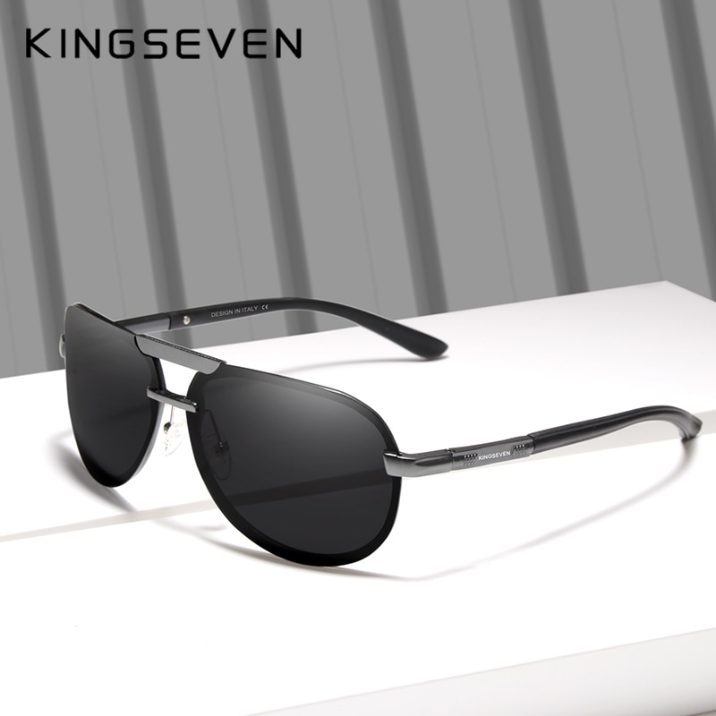 KINGSEVEN Original Polarized Sunglasses Men Women Pilot Driving Aluminum+TR90 Sun Glasses Goggle UV400
