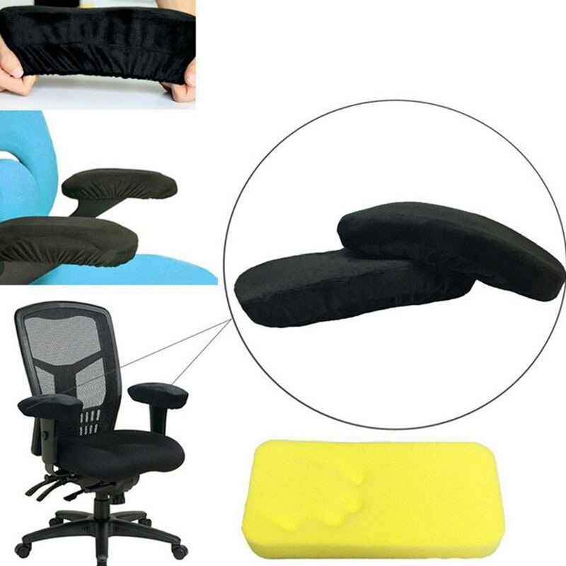-2 dele sæt ergonomisk hukommelse skum stol armlæn pad, hvile comfy hvile kontorstol hvile armlæn cover til albuer og underarm: Default Title