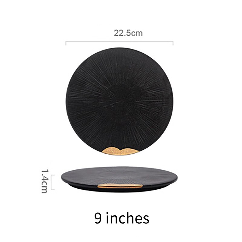 Rux workshop japansk stil flad tallerken hjem keramisk tallerken fad sushi sashimi sæt middagstallerken bordservice: 9 inches