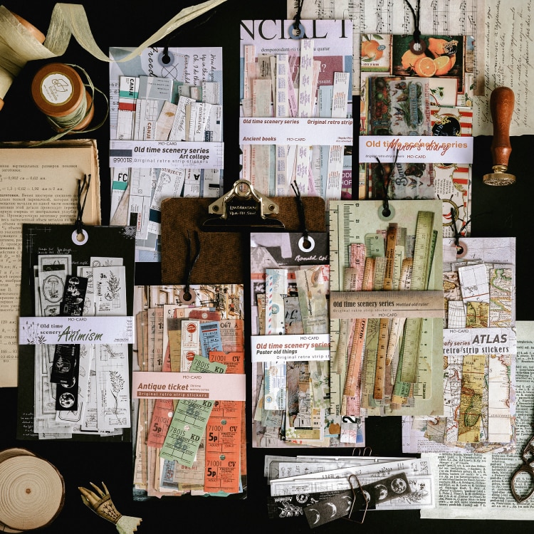 Étiquettes autocollantes séries vieille vue longue, étiquette Scrapbooking, décoratif pour Journal, papeterie pour Journal intime carte Vintage pour Album, 30 pièces