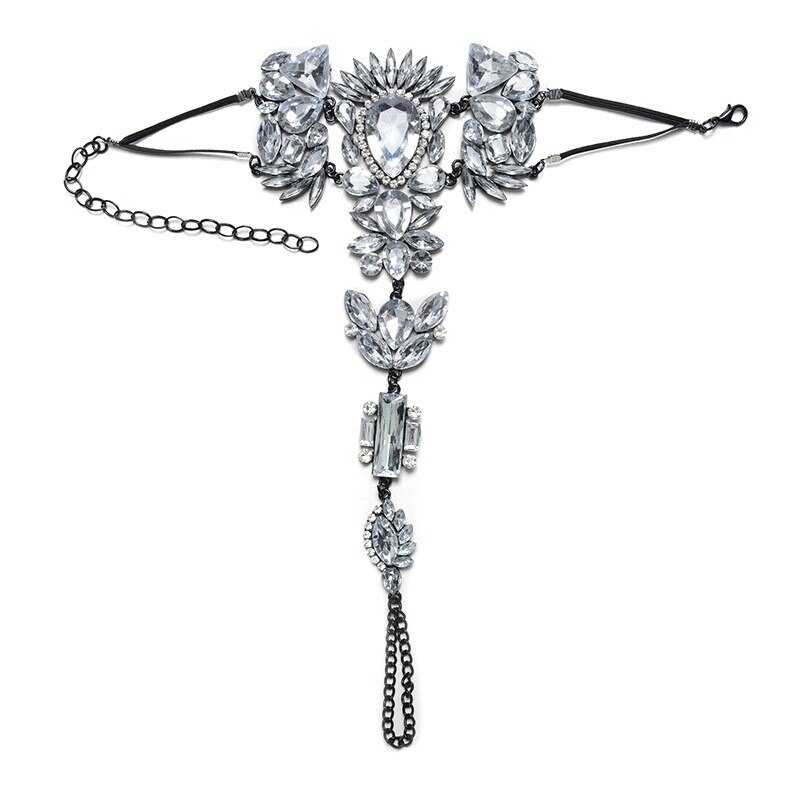 Enkelbanden Voor Vrouwen Rhinestones Gem Bloem Hanger Enkel Barefoot Sandal Foot Sieraden Enkelband Accesorios Mujer # D35