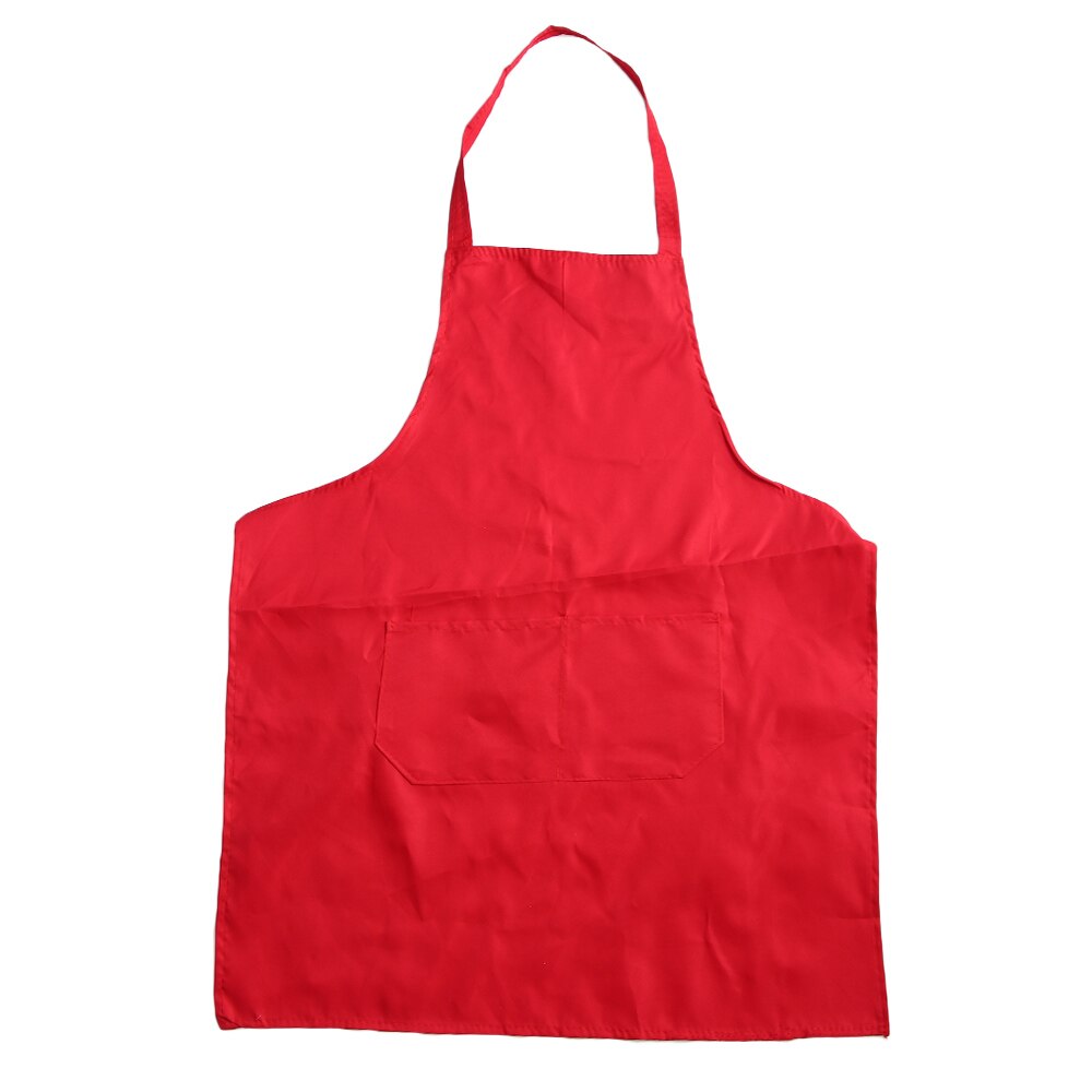neue Männer Dame Frau Schürze Heimat Küche Koch Schürzen Restaurant Kochen Backen Kleid Schürze mit Taschen: rot