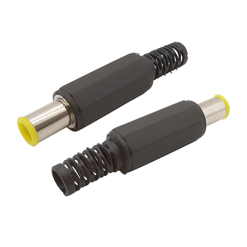 5Pcs 6.5mm x 4.4mm with 1.3mm Pin DC Connector 6.5*4.4 mm DC Power Male Plug Jack Charger DIY Parts Adapter Yellow Head
