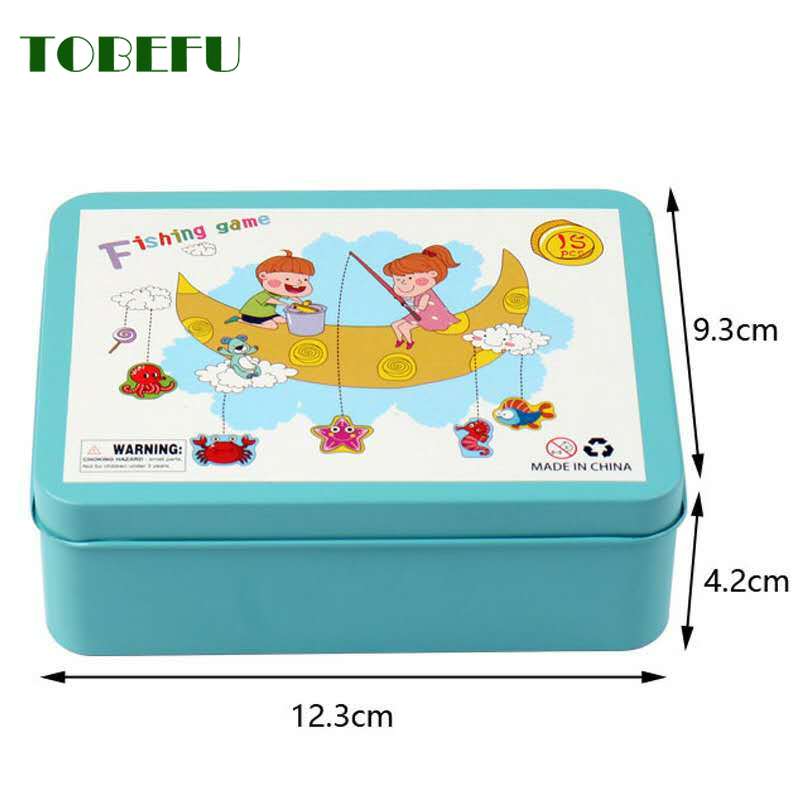 Kinderen Baby Educatief Speelgoed Ijzeren Doos Vissen Houten Spel Set Speelgoed Cognitie Magnetische Speelgoed Set Kinderen
