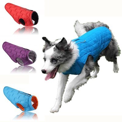 Winter Warm Dog Clothes Pet Dog Jacket With Harness Reflective Clothes For Big Dogs Labrador Waterproof French Bulldog Jacket