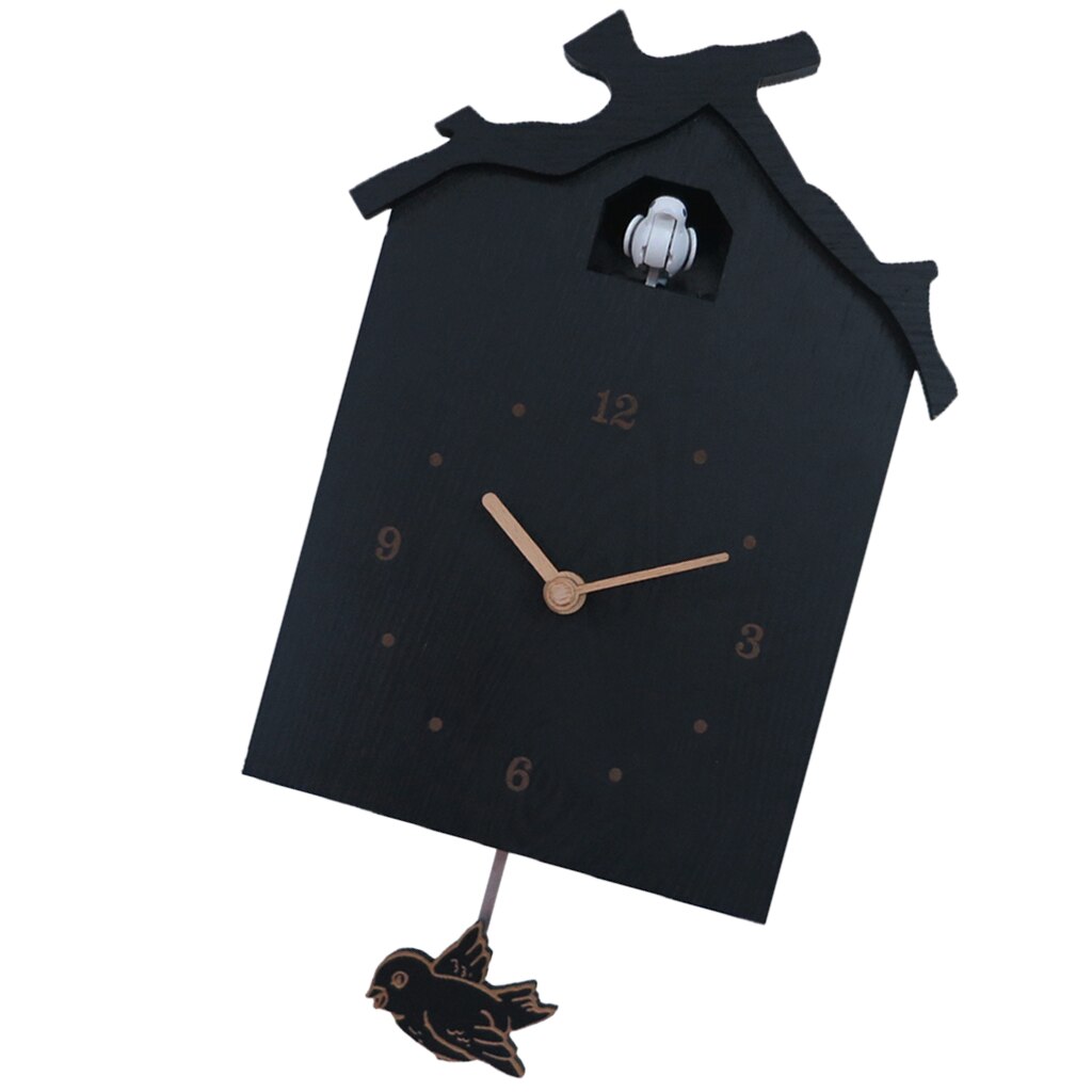 Horloge Coucou Murale Décorative - Style Rétro Avec Oiseau - Pour Salon, Cuisine, Bureau - Marron Ou Noir - Fonctionne Sur Piles