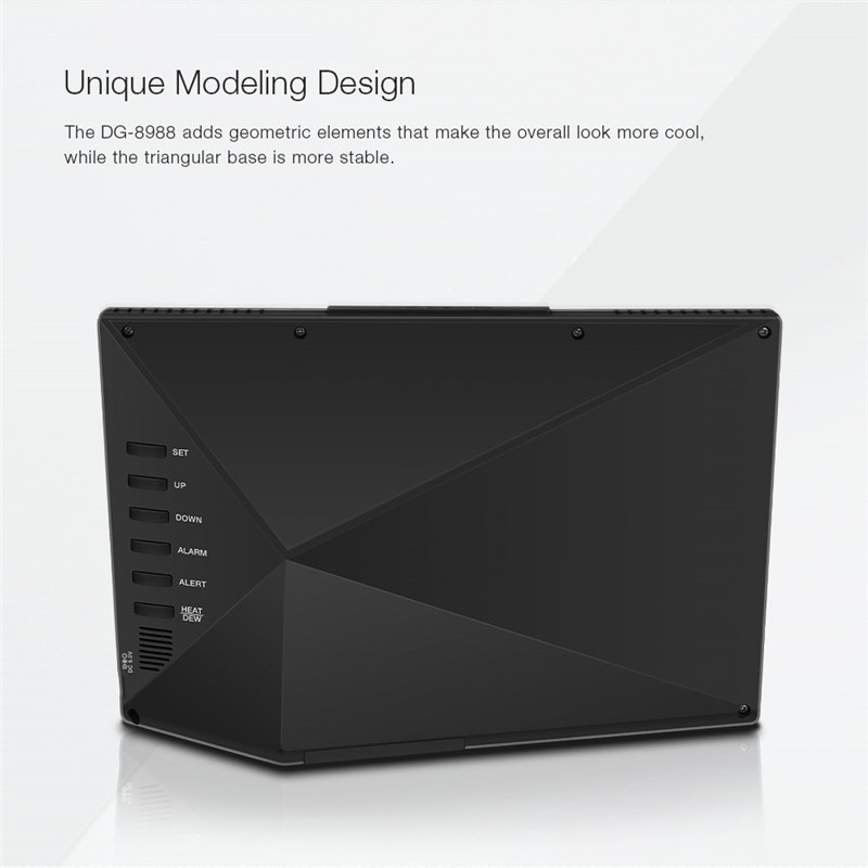 DIGOO DG-TH8988 kolorowy telewizor LCD stacja pogodowa + na zewnątrz czujnik zdalny termometr wilgotność zegar z funkcją drzemki wschód słońca zachód słońca kalendarz