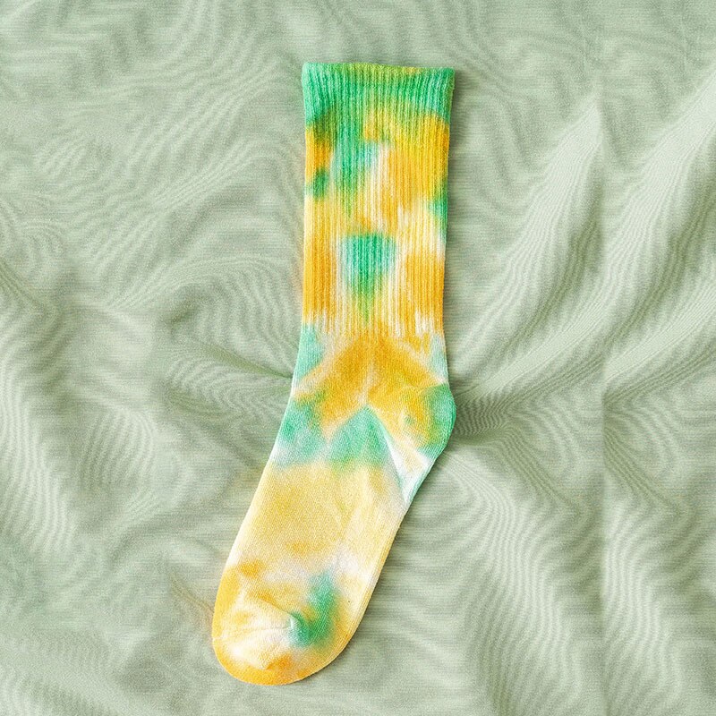 Unisex lange sokker kvinder mænd slips dye basketball åndbare skate sokker hip hop læg længde åndbar farverig: 010