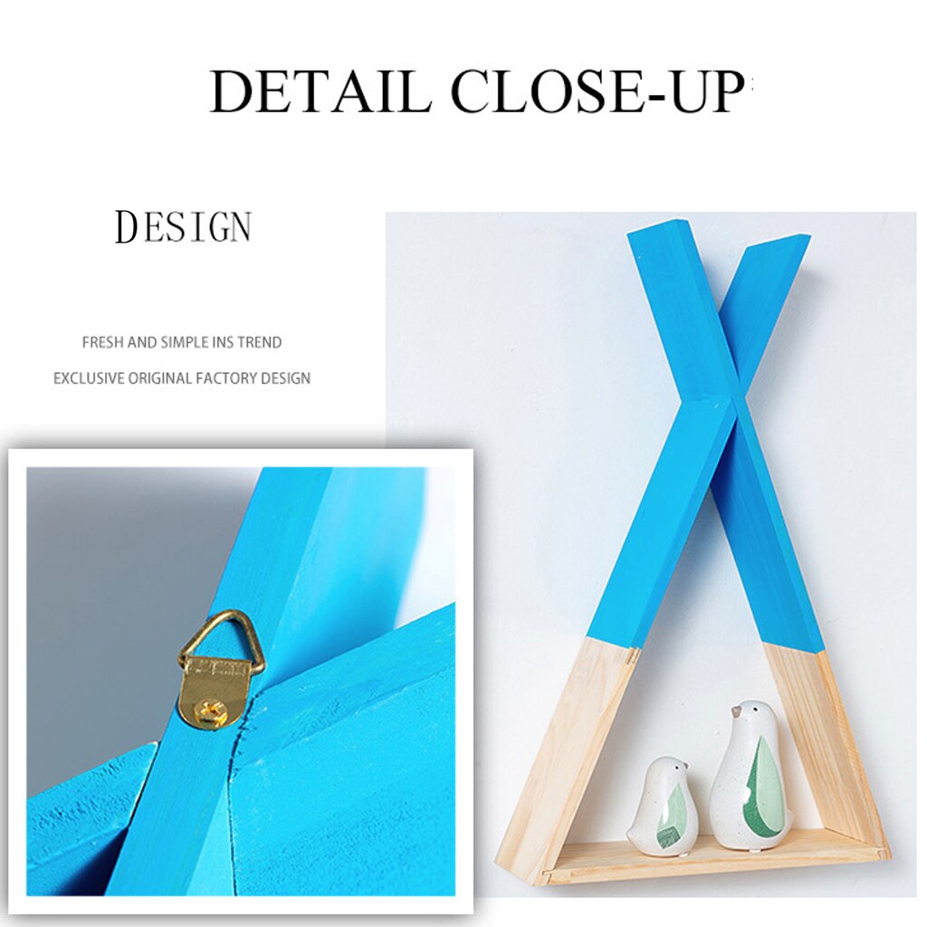 Houten Driehoek Muur Frame Ambachten Opslag Houders Rekken Huis Versieren Plank Display Living Kinderkamer Slaapkamer Opbergrek