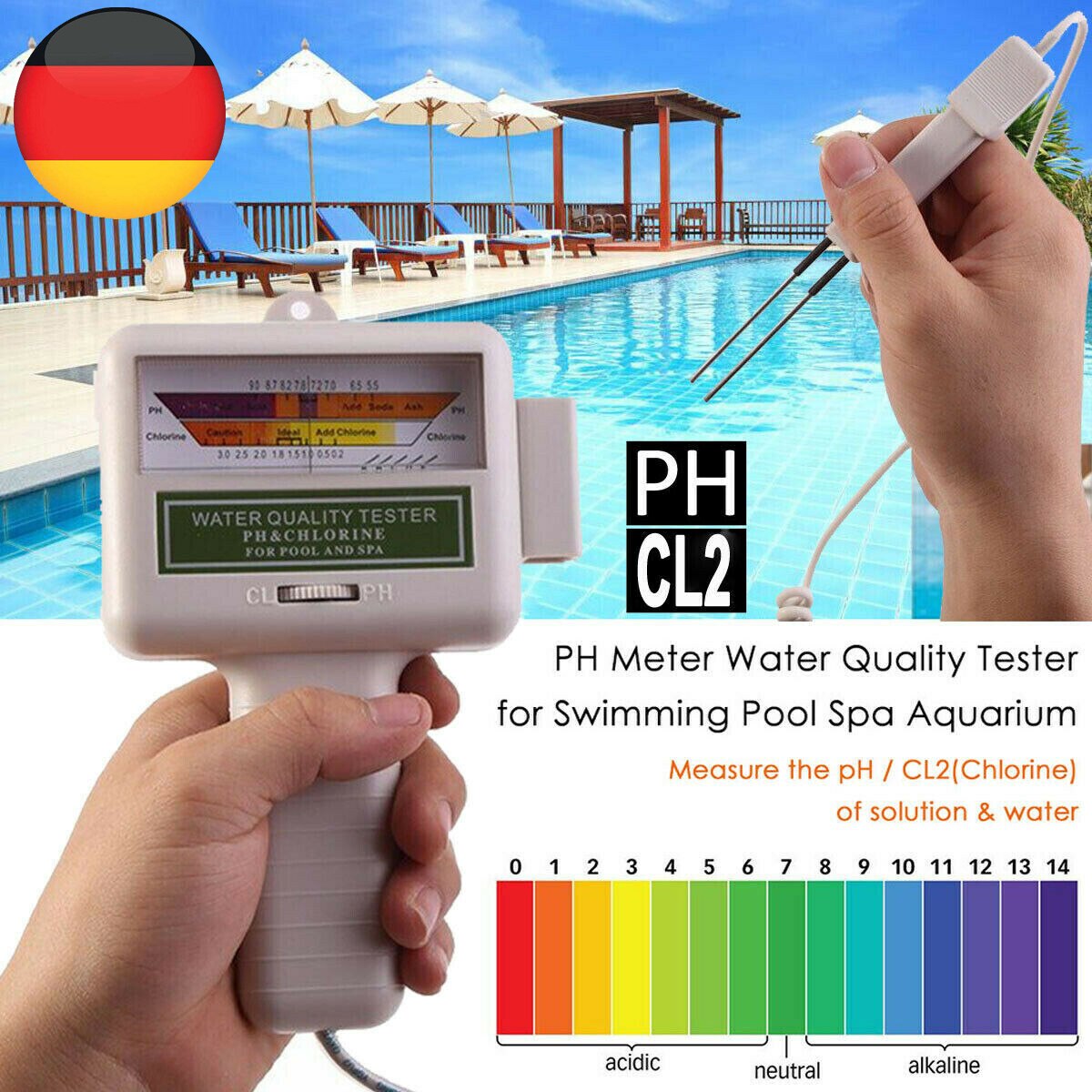 Chloor Meter Ph Tester 2 In 1 Tester Water Testen Ph Cl2 Niveau Tester Voor Familie Outdoor Zwemmen Accessoires zwembad