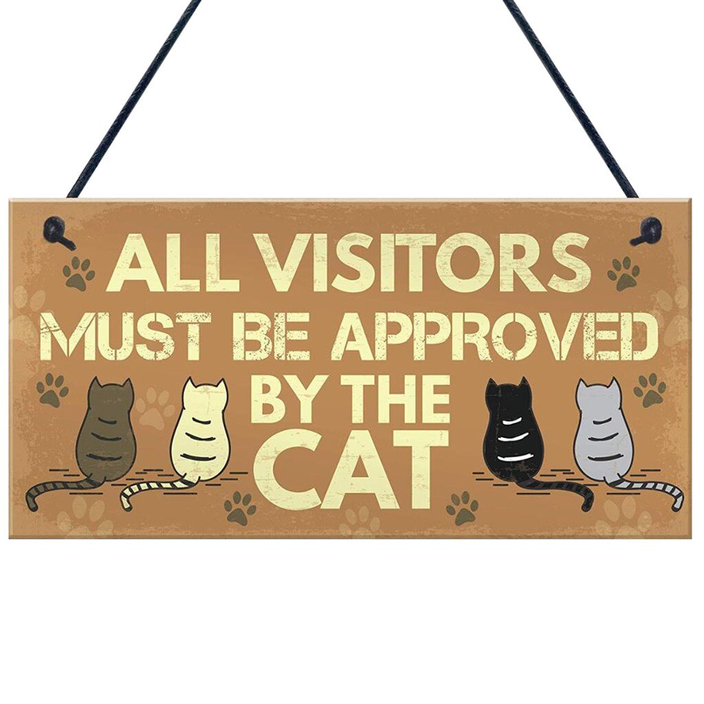 Wodden Opknoping Mooie Kat Plaques Borden Dier Teken Kat Huis Doorplate Plaques Rustieke Muur Decor Home Decoratie Deur Hangers: A
