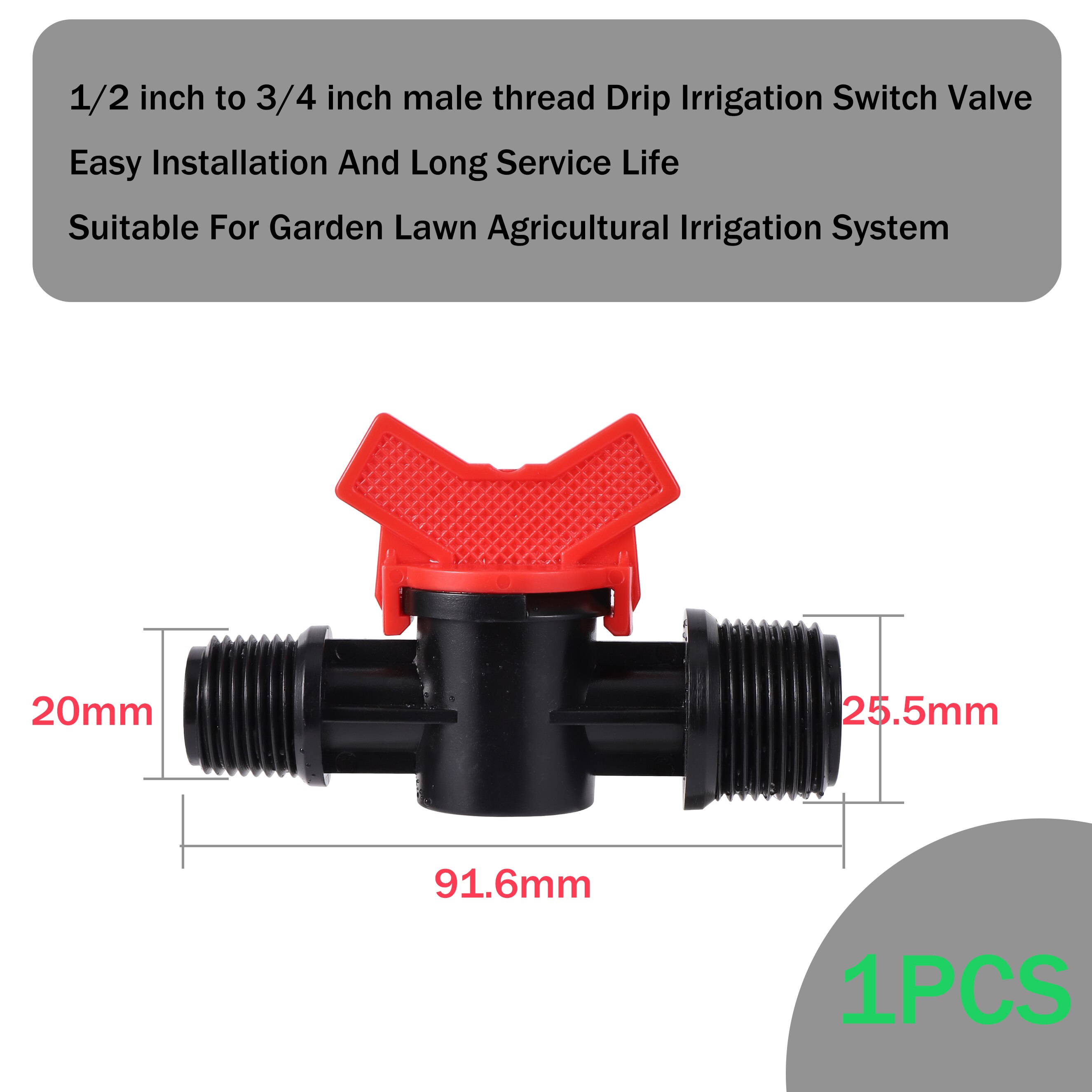 1/2" 3/4" Barb Water Control Valve Garden Drip Switch Valve Garden Hose Fittings Internal And External Thread Barb Ball Valve: Type3