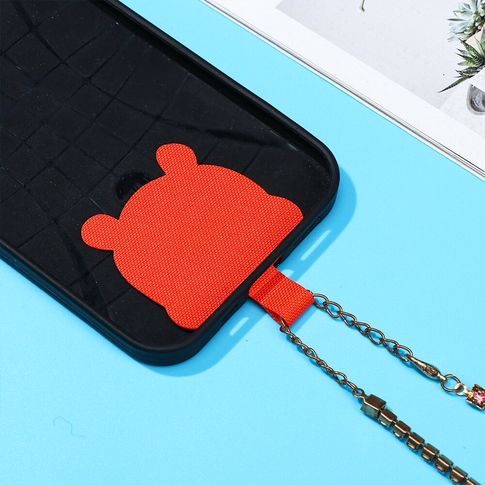 1Pc Universal Mobile Phone Lanyard Card Gasket Cute Bear shape Detachable Adjustable Necklace Clip Snap Cord Rope Patch