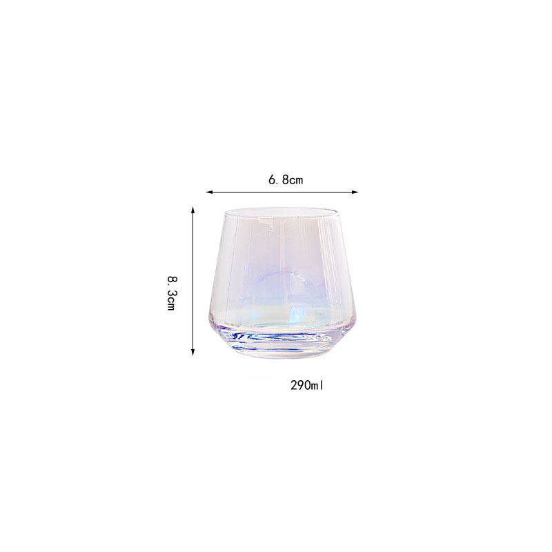 Colorful Lead-free Glass Cup Luxury Transparent Water Cups Egg-shaped Fruit Juice Dessert Drink Coffee Cup Household: 290ML