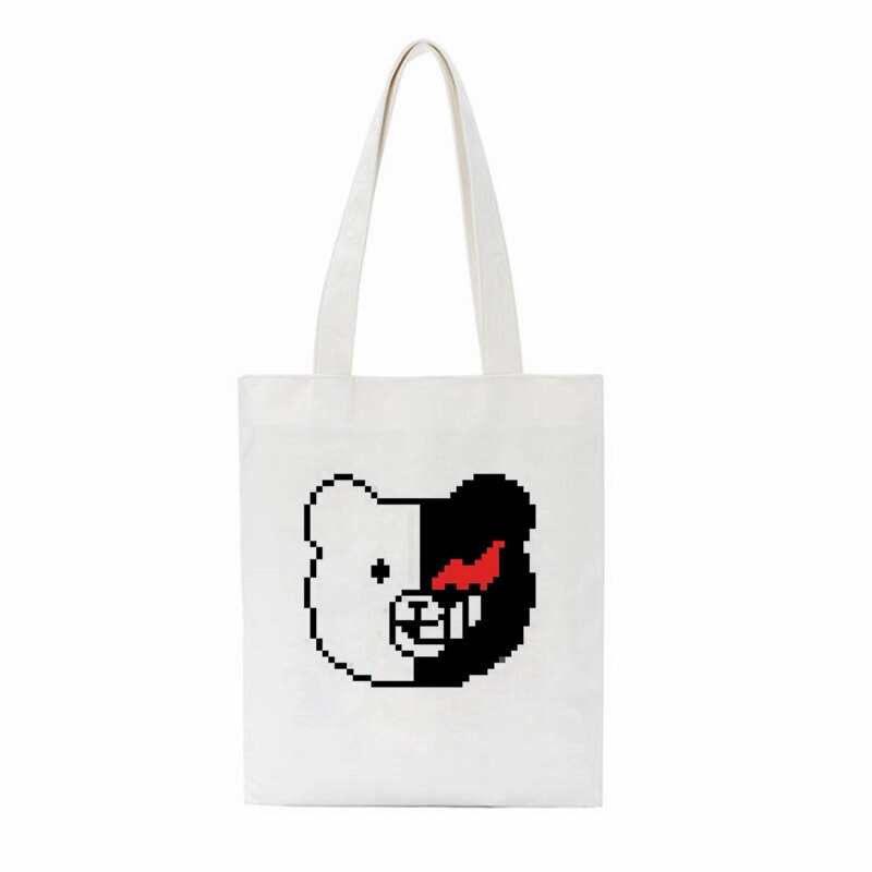 Janpan Anime Kokichi Oma Women Harajuku Casual Female Shoulder Canvas Bag Large Capacity Tote Bag Reusable Ladies Shopping Bags
