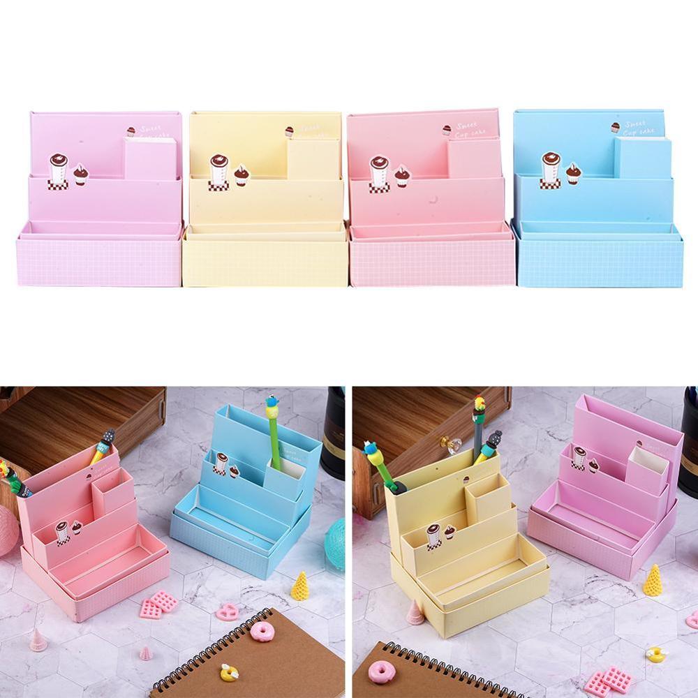 DIY Paper Board Storage Boxes Bins Office Organizer Desk Case Cosmetic School Stationery Makeup Tools R7P6