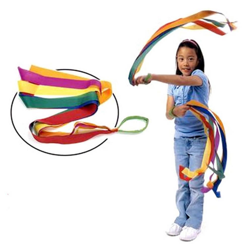 Children Traditional Retro Rainbow Streamer Dance Interactive Color Ribbon Toys For Children Interactive Games