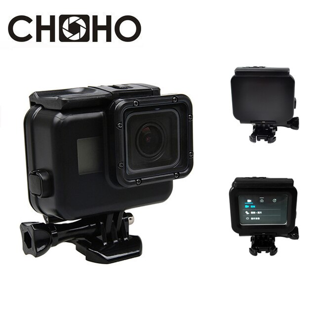 45 m Waterdichte Case Duiken Behuizing Onderwater + Touch Backdoor Mount Zwarte Kleur voor GoPro Hero 5 6 7 Zwart go Pro Accessoires
