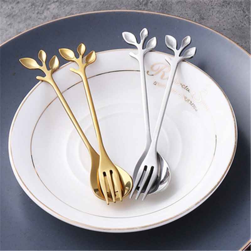 Küche Dessert Löffel Edelstahl Kaffee Milch Löffel mit Keramik Langen Griff Honig Löffel Gold-überzogene Dessert Mischen Löffel