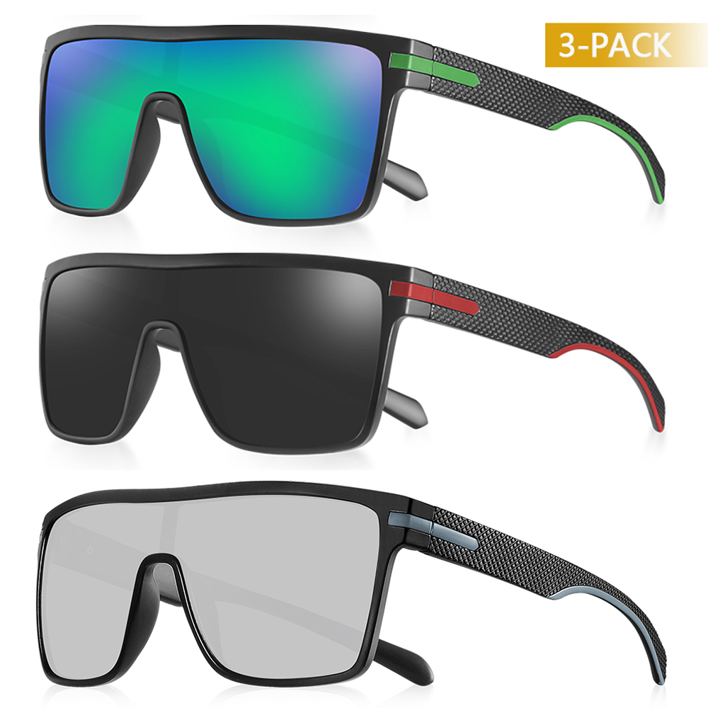 CRIXALIS Moda Polarizada Óculos de Sol Para Homens Quadrados Oversized Anti Glare Driver Espelho Óculos de Sol Mulheres UV400 Óculos Masculino: Marrom