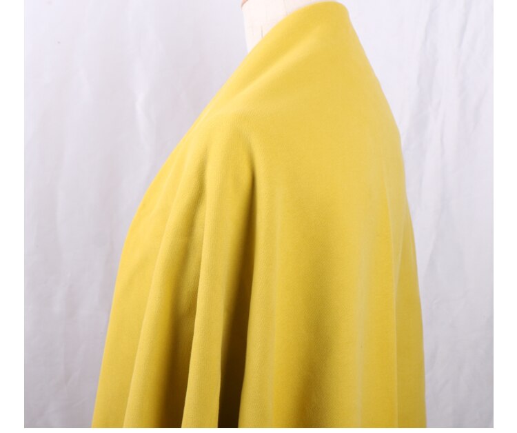 Pull épais 100% coton poncé | D'automne, surdimensionné, pull en tricot molletonné en tissu pas d'étirement: Yellow