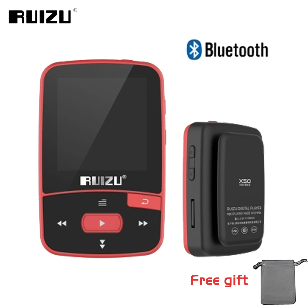 RUIZU X50 Sport lettore MP3 con Bluetooth 8GB Mini Clip Music lettore Audio supporto Radio FM registratore EBook orologio pedometro Video