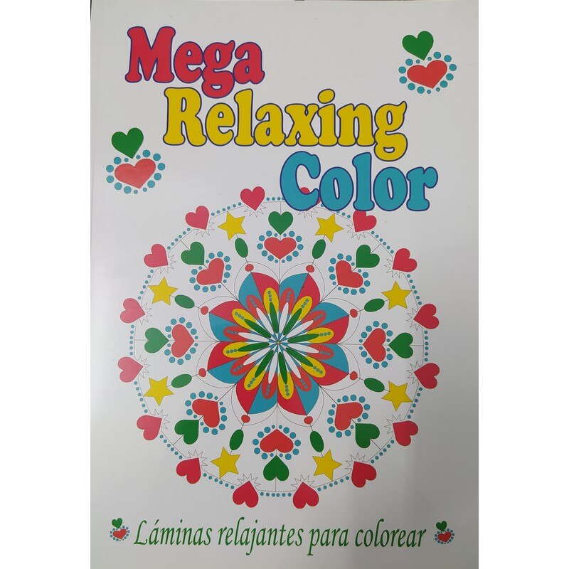 2 Libros Mandalas laminas relajantes para colorear Mega Relaxing Color pasatiempos desestresante calma dibuja