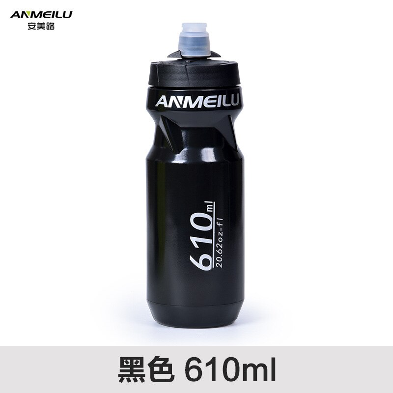 ANMEILU-botella de agua portátil para ciclismo, accesorios para deportes al aire libre, cantimplora, acampada, senderismo, Garrafa: Black-610ML