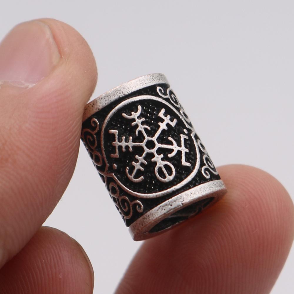 5 stuks Viking Kralen Haar Vlecht Baard Dreadlock Kralen 8mm Gat Sieraden Armband Maken Metalen Kraal DIY Accessorries: Black
