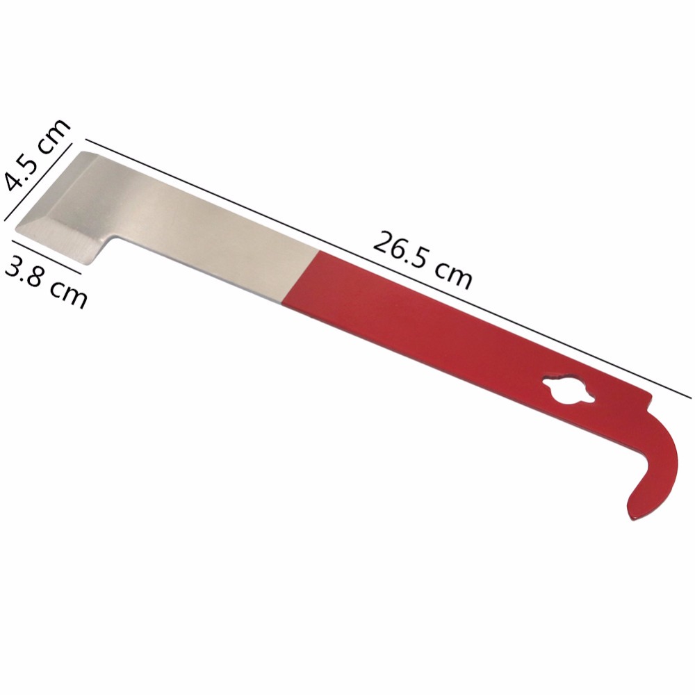 Bijenteelt Equipmentc Rood 26.5Cm Roestvrij Bijenkorf Tool Frame Lifter En Schraper J Vorm Haak Imker Tool Schrapen Mes
