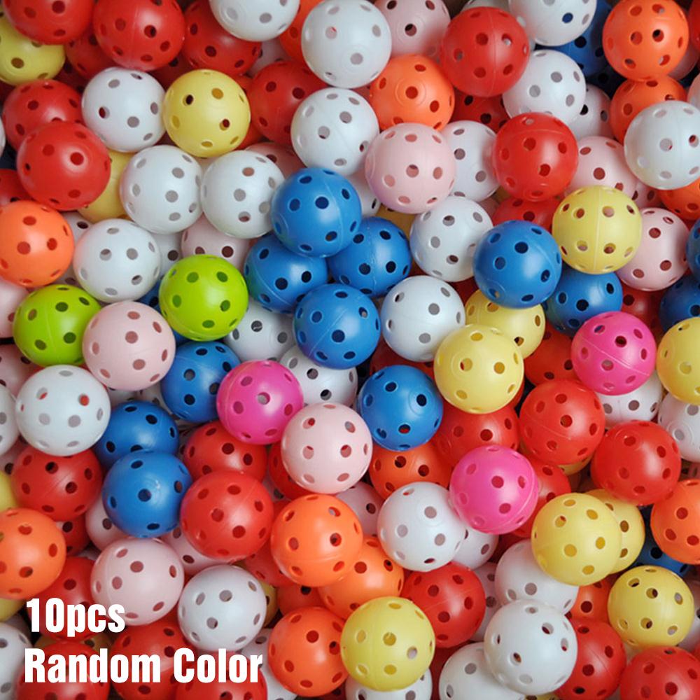 10pcs/lot Indoor golf ball golf practice balls golf light ball have hole Golf Training Aids 7 colors to choose