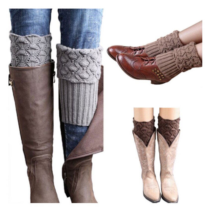 Leg Warmers Women Warm Knee High Winter Knit Solid Crochet Leg Warmer Socks Warm Boot Cuffs Beenwarmers Socks