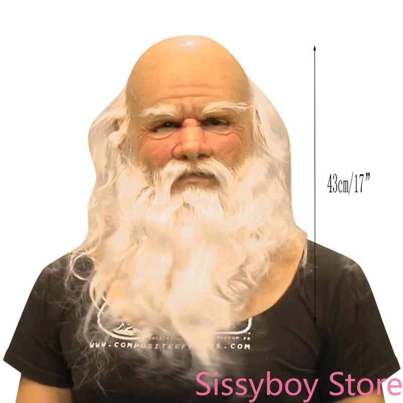 Simulation Weiche Alten Mann Glatze Perücke Bart Voll Latex Maske Party Dekoration Supersoft Kahl Maske Lustige Maske