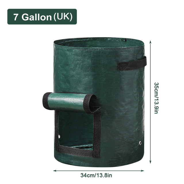 Garden Grow Bags 3/5/7/10 Gallon Plant Growing Bags PE Vegetable Planter Growing Bag DIY Fabric Grow Pot Potato Onion Bag: Dark Khaki