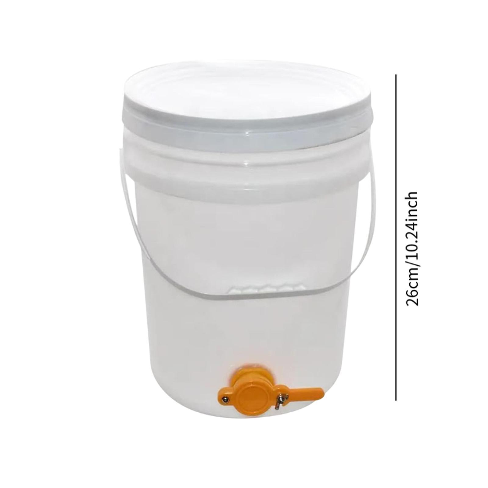 Balde de mel de plástico de grande capacidade, balde de engarrafamento de mel de 5 galões para apicultura doméstica, equipamento extrator de mel